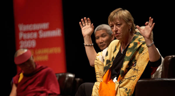 Jody Williams offered an energized call to action. As she says: &quot;Compassion is Action&quot;. (photo by Sarah Murray 2009)