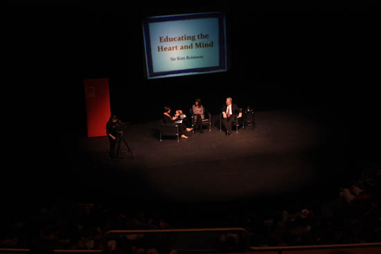Sir Ken Robinson and Maria LeRose were joined on stage by Kimberly Schonert-Reichl